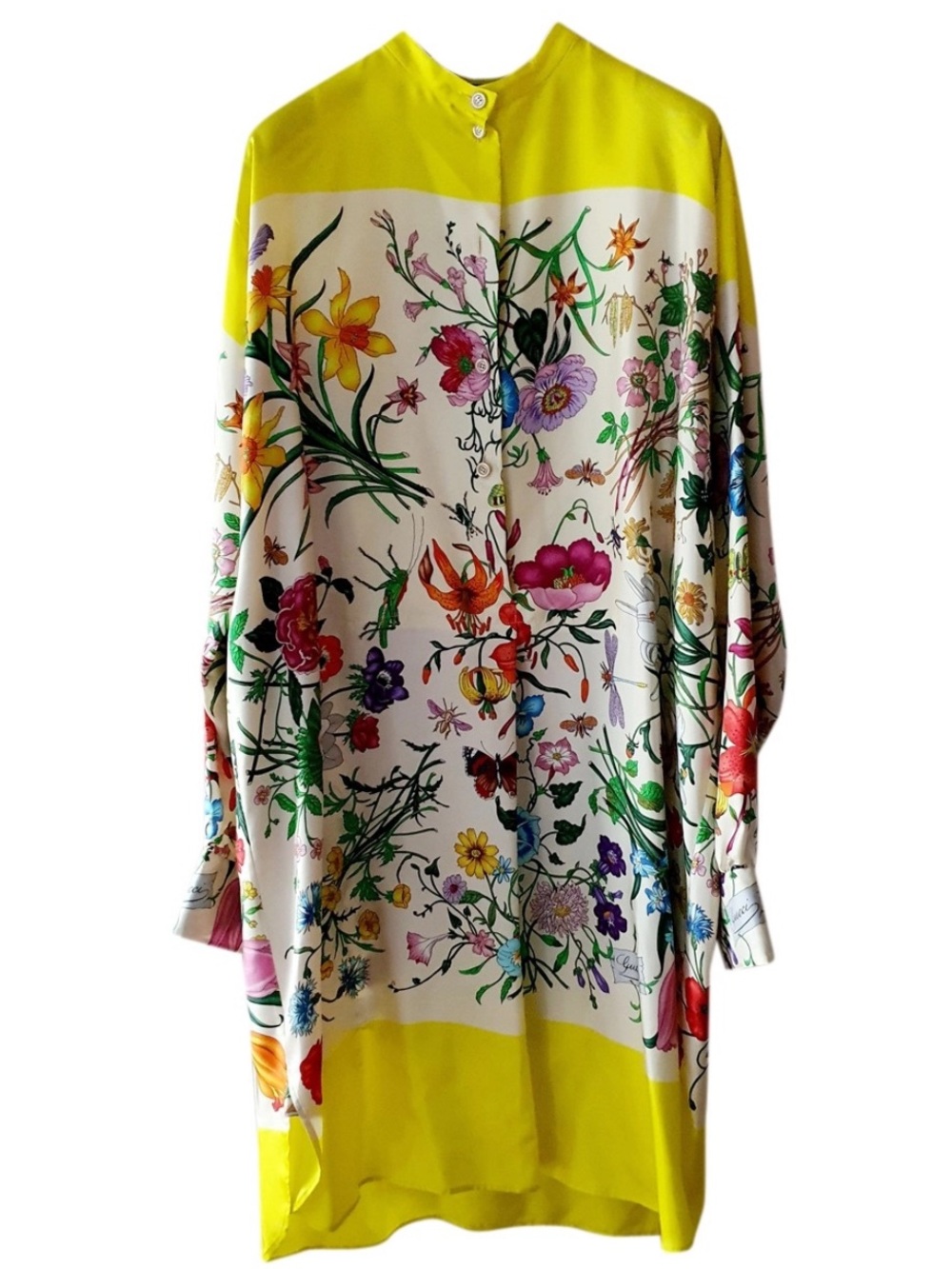 Gucci Luxurious Bright Yellow Silk Dress